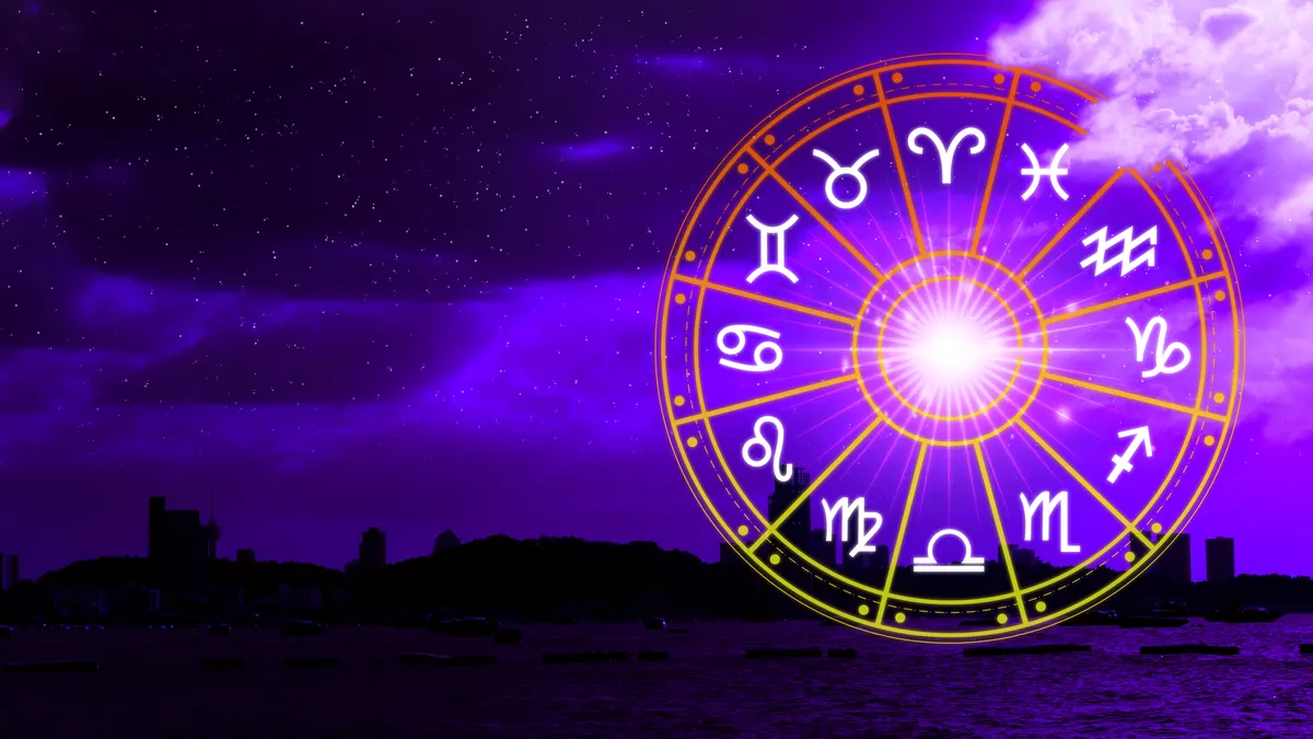 emotionally unavailable mother: zodiac wheel night sky illustration for this article