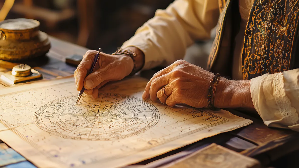 narcissistic mother: birth chart hands astrology illustration