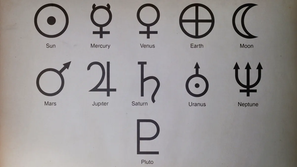 sibling rivalry: Mars and Saturn planetary symbols illustration
